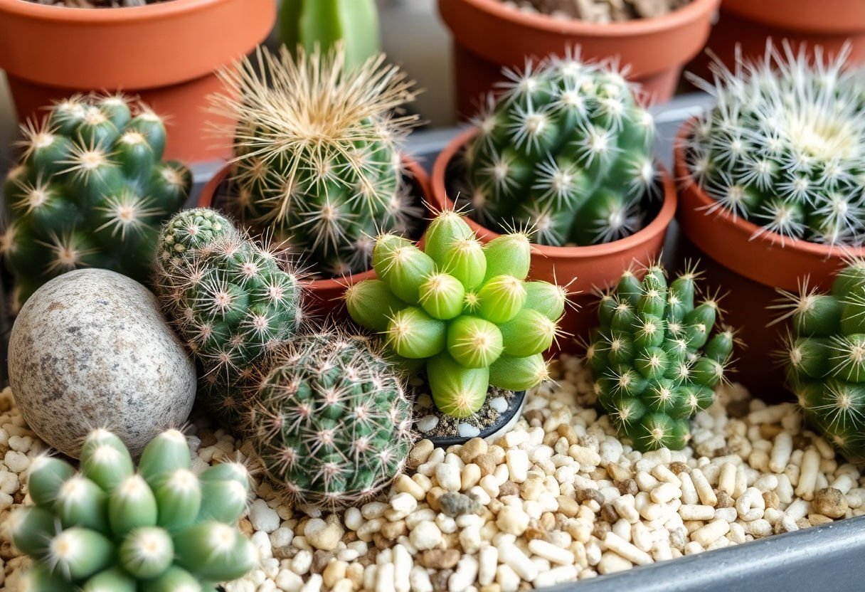 Varios tipos de sustratos para cactus