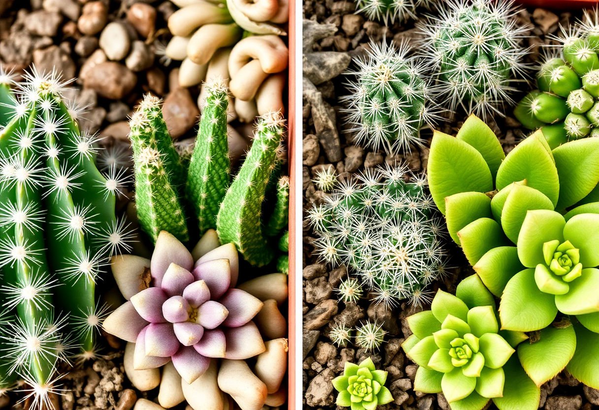 Comparativa cactus y suculentas