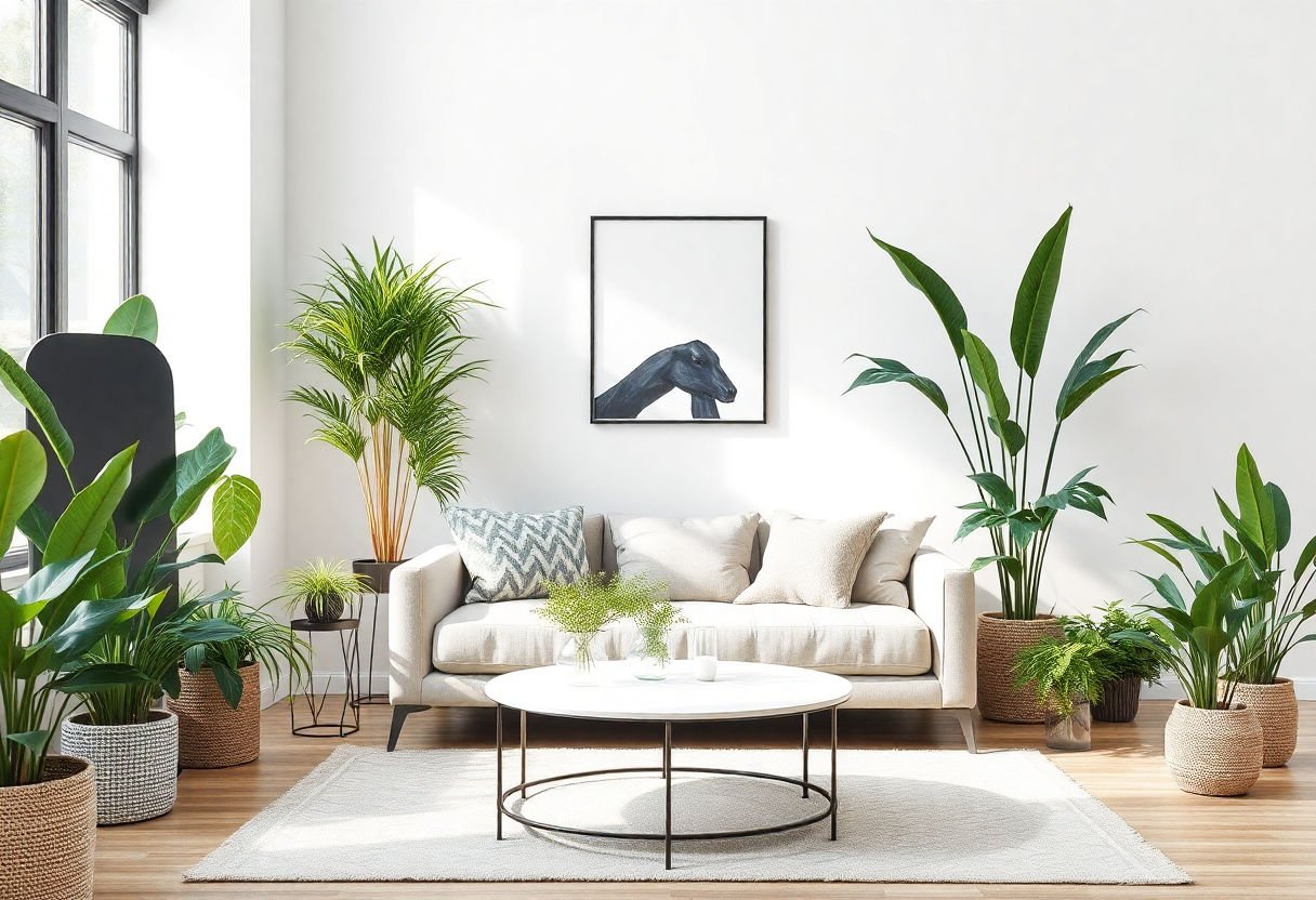 Decoración moderna con plantas