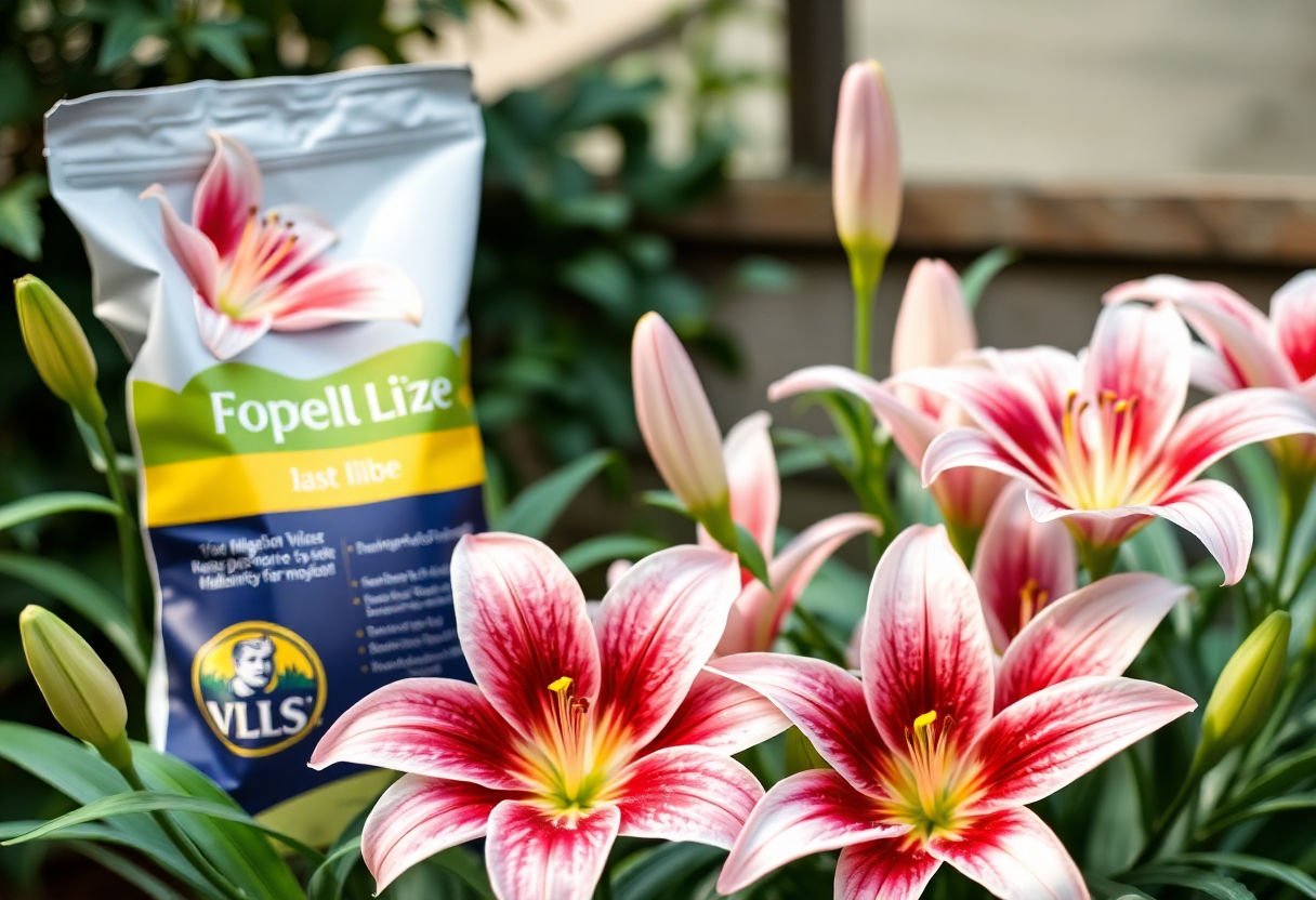 Fertilizante en polvo para lilium