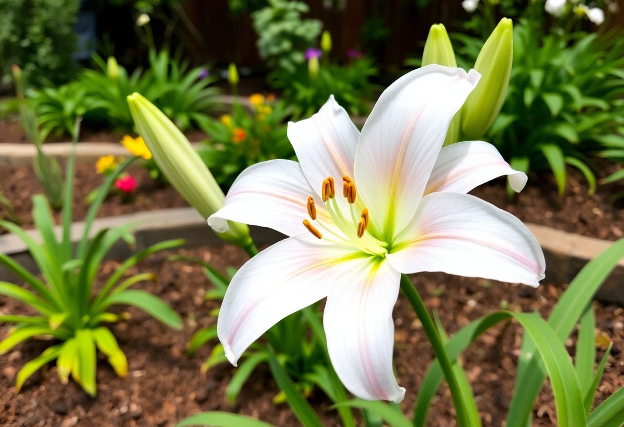 Lilium en jardín exterior