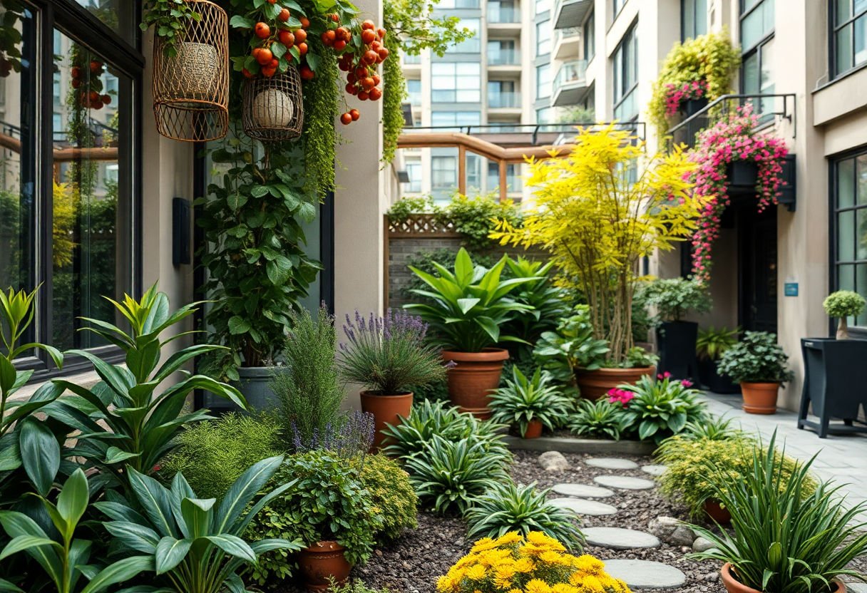 Imagen de decoración en un huerto urbano
