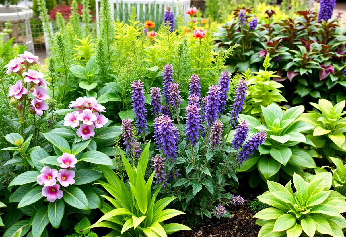 Imagen de una variedad de plantas ideales para huertos urbanos