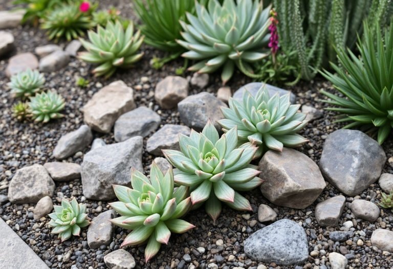 Diseño de Jardines con Suculentas y Piedras: Idea Creativa