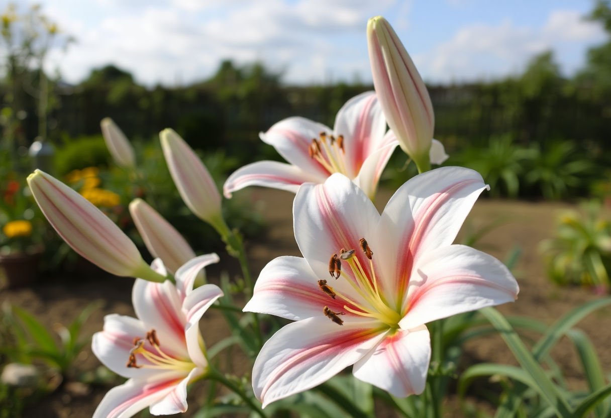 Lilums en exteriores con signos de plagas