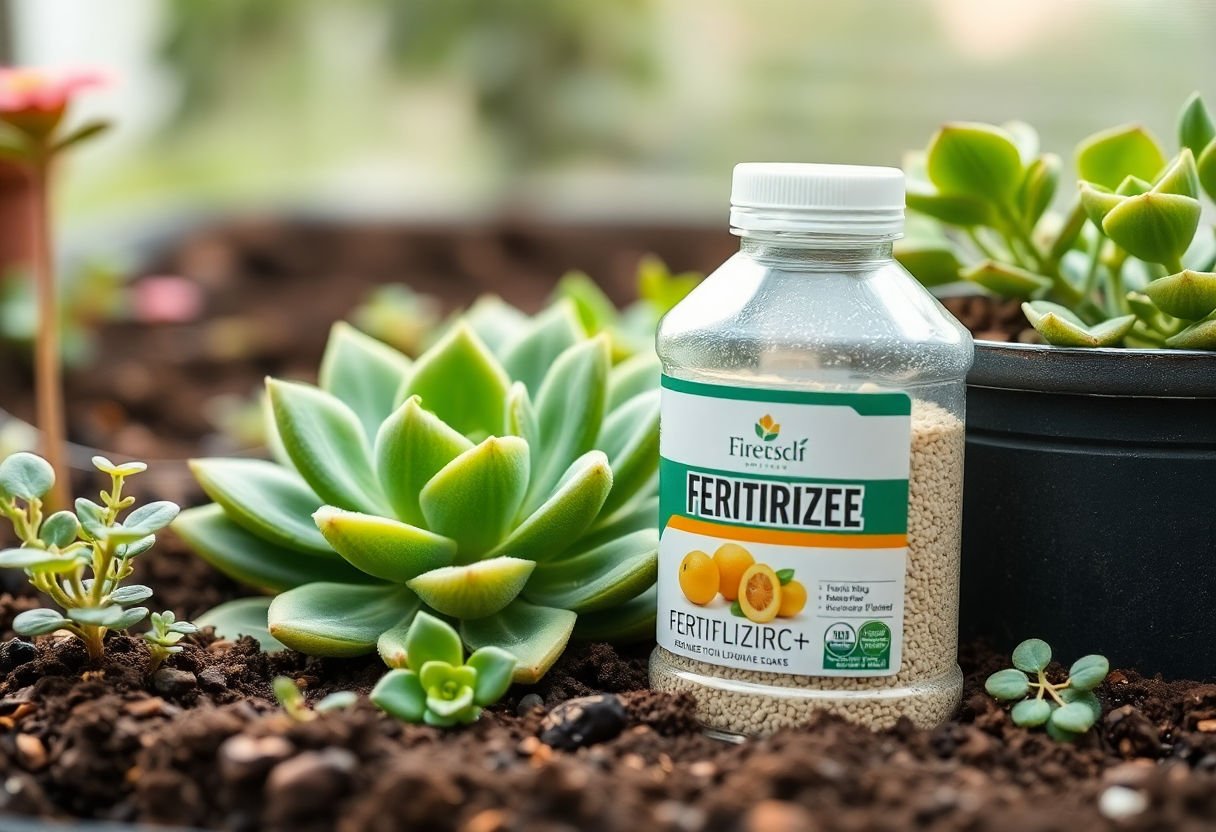 Fertilizante y suculenta