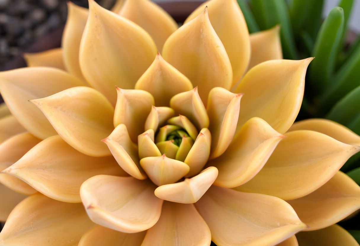 Suculenta con hojas amarillentas.