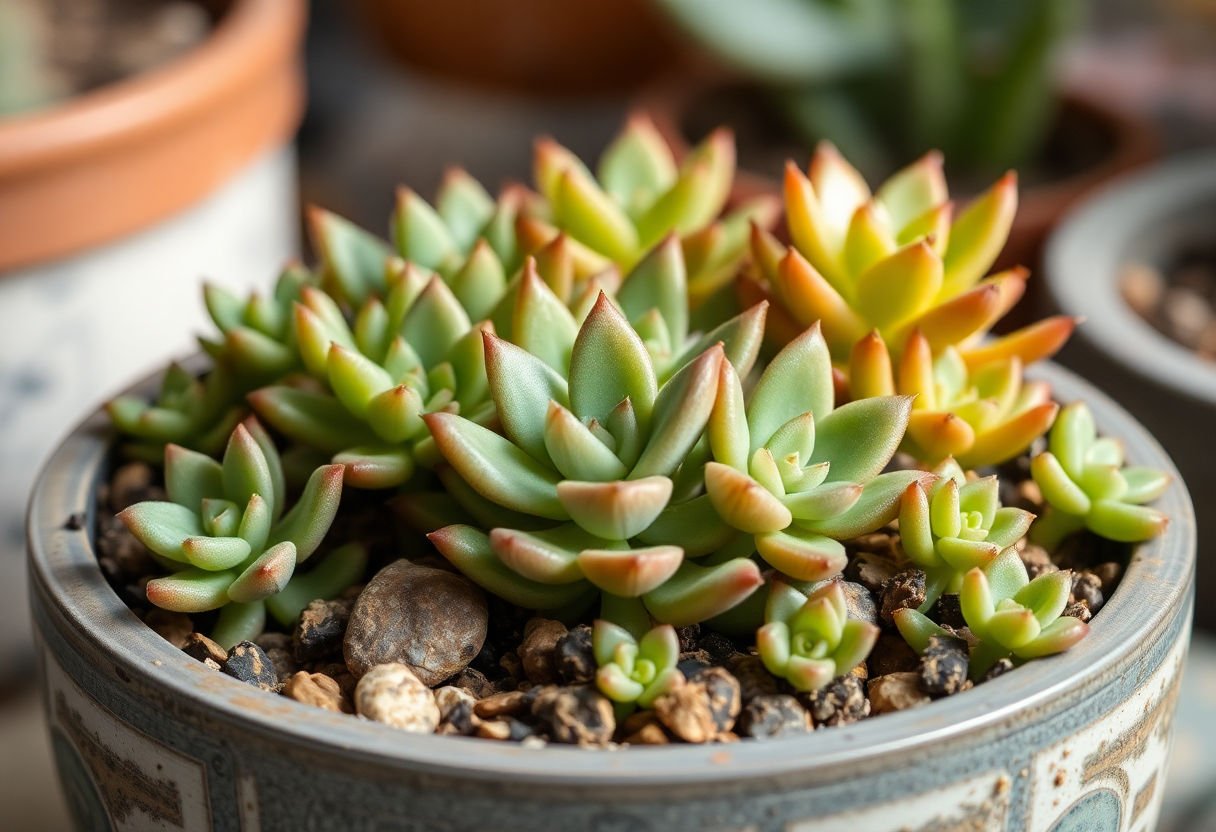 Esquejes de suculentas listos para plantar